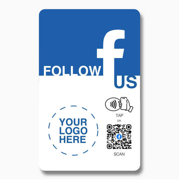 Custom Branded Follow us on Facebook Card - Tap and Scan - 224 DIGITAL