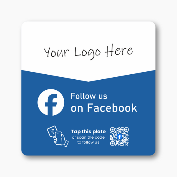 Facebook Follow Plate - Custom Logo - 224 DIGITAL