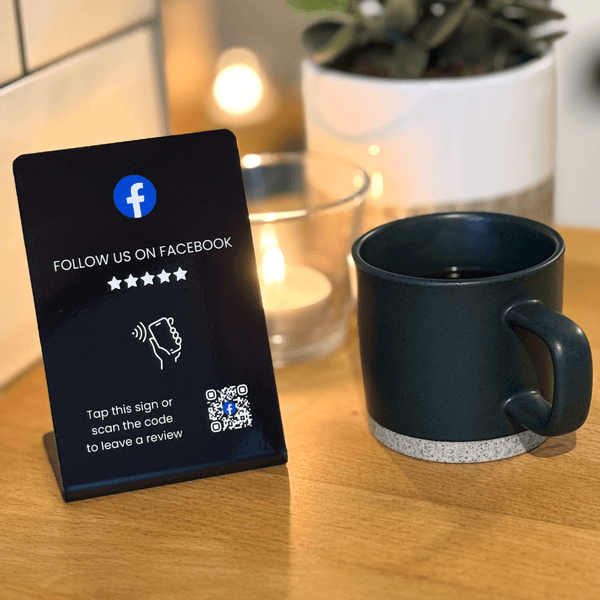 Facebook Tap to Follow Cafe Stand - Modern Design - 224 DIGITAL