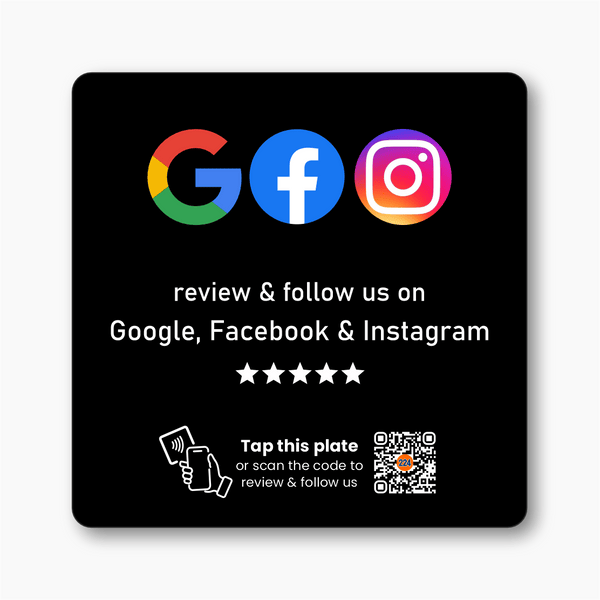 Google, Facebook & Instagram Review & Follow Plate - 224 DIGITAL