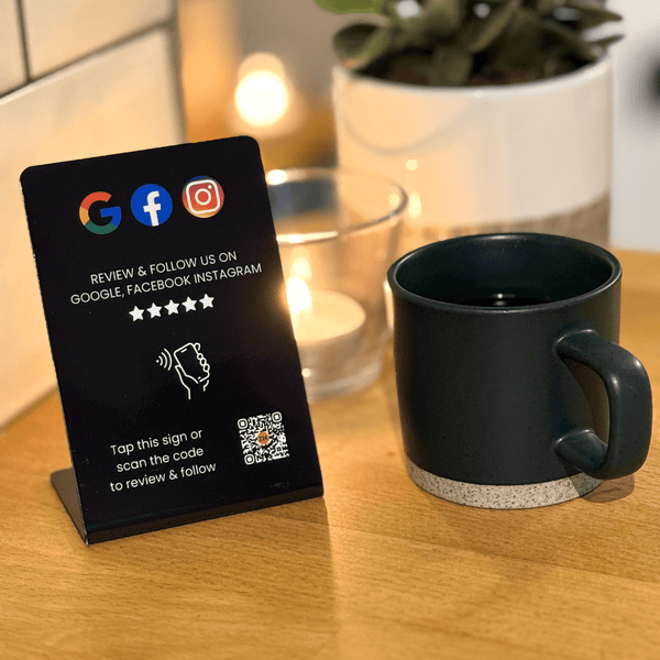 Google, Facebook & Instagram Tap to Review Cafe Stand - 224 DIGITAL