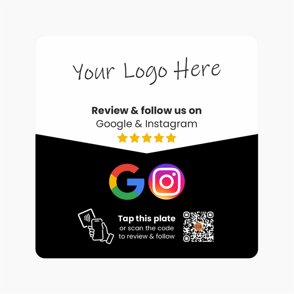 Google & Instagram Review & Follow Plate - Custom Logo - 224 DIGITAL