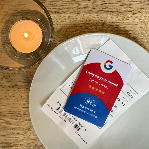 Google Restaurant Review Card & A6 Sign Bundle - Tap and Scan - 224 DIGITAL