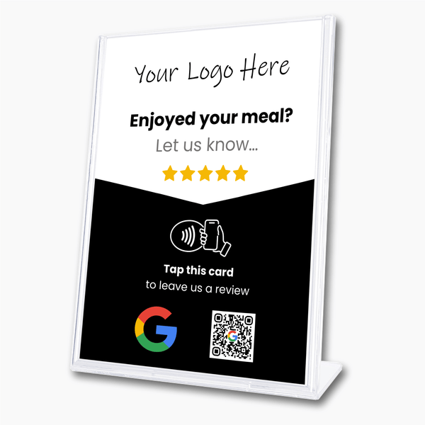Google Restaurant Review Sign - Custom Branded - Tap or Scan - 224 DIGITAL
