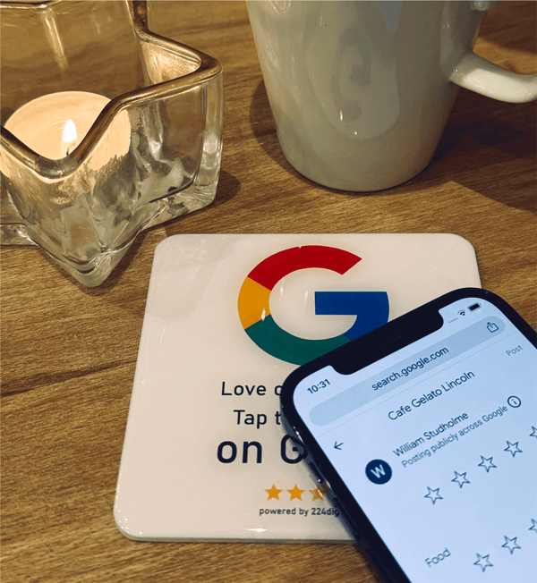 Google Review Plate - Self Adhesive - NFC only - 224 DIGITAL