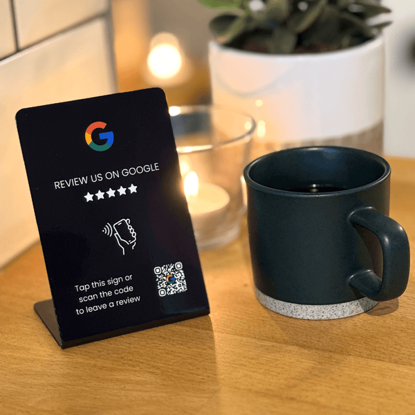 Google Tap to Review Cafe Stand - Modern Design - 224 DIGITAL