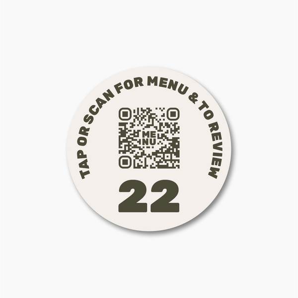 Menu Table Tag - NFC & QR Code Enabled + Review Platforms and Socials - 224 DIGITAL