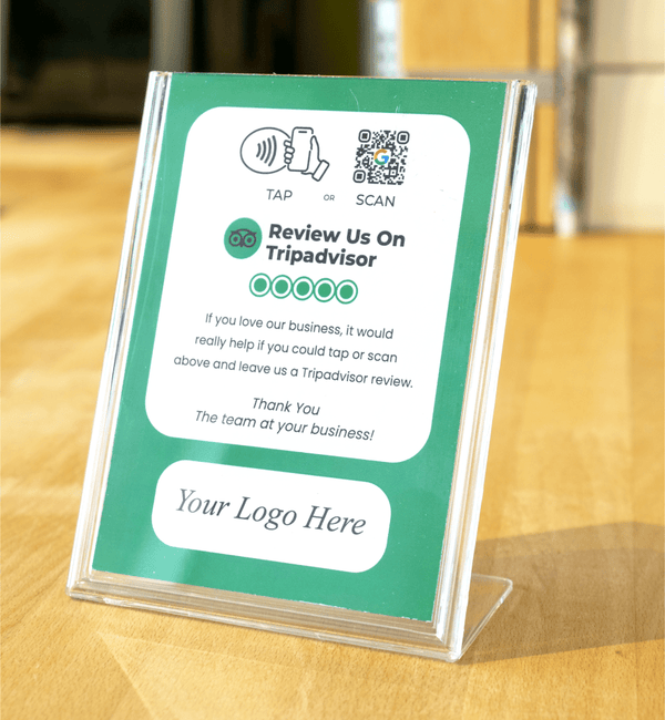 Tap or Scan to Review us on Tripadvisor Sign - 224 DIGITAL