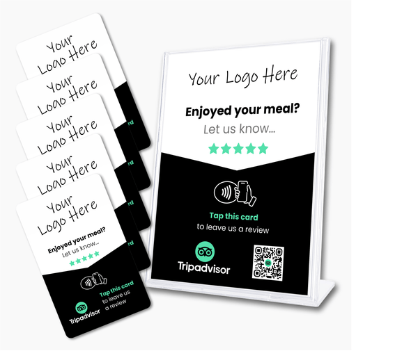 Tripadvisor Restaurant Review Card & A6 Sign Bundle - Custom Branded - Tap and Scan - 224 DIGITAL