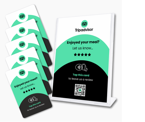 Tripadvisor Restaurant Review Card & A6 Sign Bundle - Tap and Scan - 224 DIGITAL